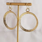 Textured Hoop Earrings on Hooks 2"