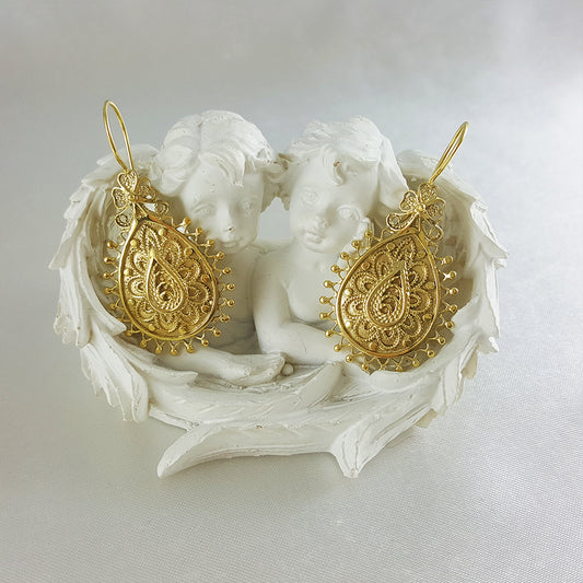 Etruscan Filigree Drop Earrings