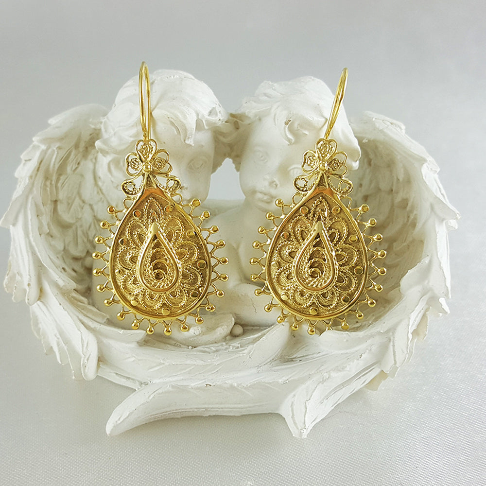 Etruscan Filigree Drop Earrings