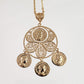 Roman Coin Filigree Pendant with 30" chain