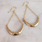 Fancy Hammered Crescent Chain Statement  Dangle Earrings