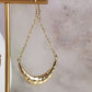 Fancy Hammered Crescent Chain Statement  Dangle Earrings