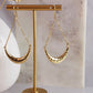 Fancy Hammered Crescent Chain Statement  Dangle Earrings