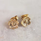 Aesthetic Daisy Dainty Gold Stud Earrings. Unique, minimalist