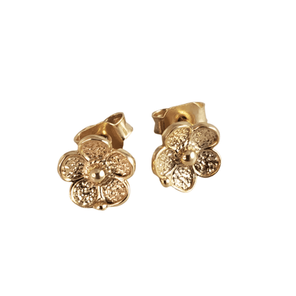 Aesthetic Daisy Dainty Gold Stud Earrings. Unique, minimalist - TurkishBling