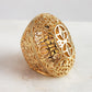 Gold Plated Elongated & Domed Filigree Ring