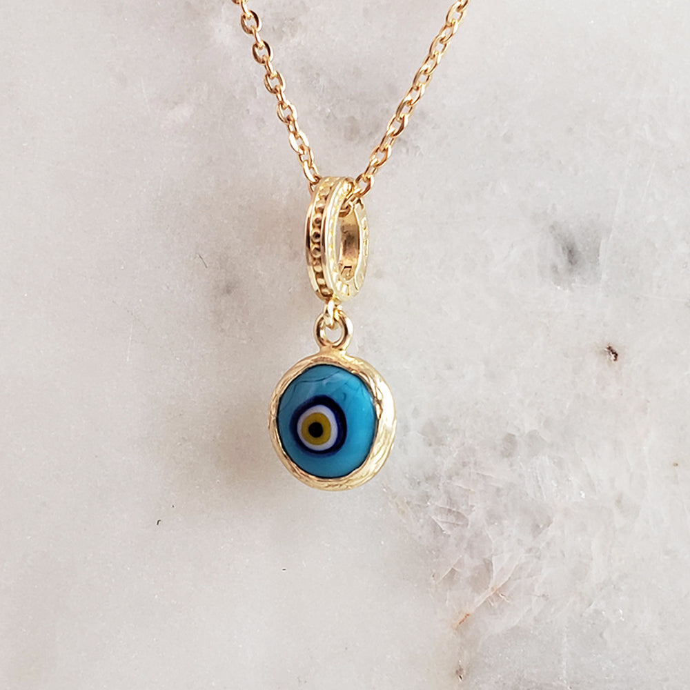 Gold Over Sterling Silver Evil Eye Charm