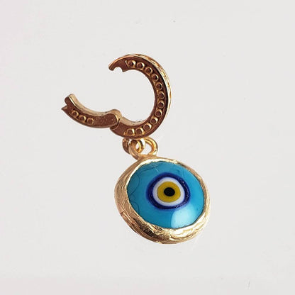Evil Eye Glass Bead Charm – Handcrafted Turkish Protection Amulet in Sterling Silver - TurkishBling