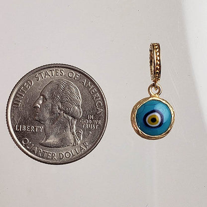 Evil Eye Glass Bead Charm – Handcrafted Turkish Protection Amulet in Sterling Silver - TurkishBling