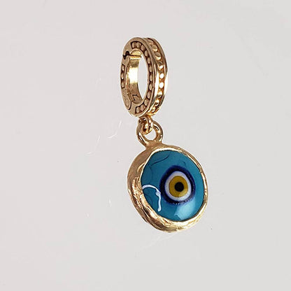 Evil Eye Glass Bead Charm – Handcrafted Turkish Protection Amulet in Sterling Silver - TurkishBling