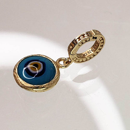 Evil Eye Glass Bead Charm – Handcrafted Turkish Protection Amulet in Sterling Silver - TurkishBling