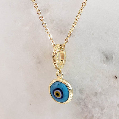Evil Eye Glass Bead Charm – Handcrafted Turkish Protection Amulet in Sterling Silver - TurkishBling