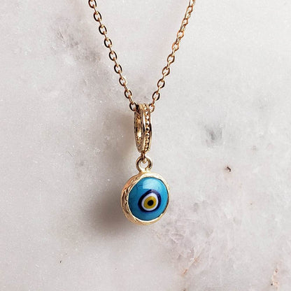 Evil Eye Glass Bead Charm – Handcrafted Turkish Protection Amulet in Sterling Silver - TurkishBling
