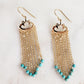 Turquoise Gemstone Fringe Dangle Earrings