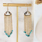 Turquoise Gemstone Fringe Dangle Earrings