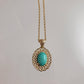 Blue Gemstone Woven Necklace with Lobster Claw