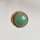 18K Green Aventurine Gemstone Ring Gold Filigree