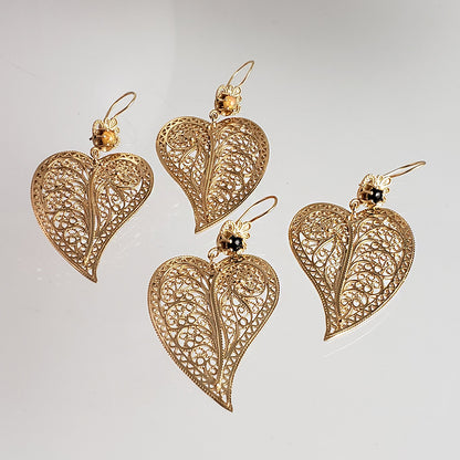 Heart Shaped Filigree Earrings