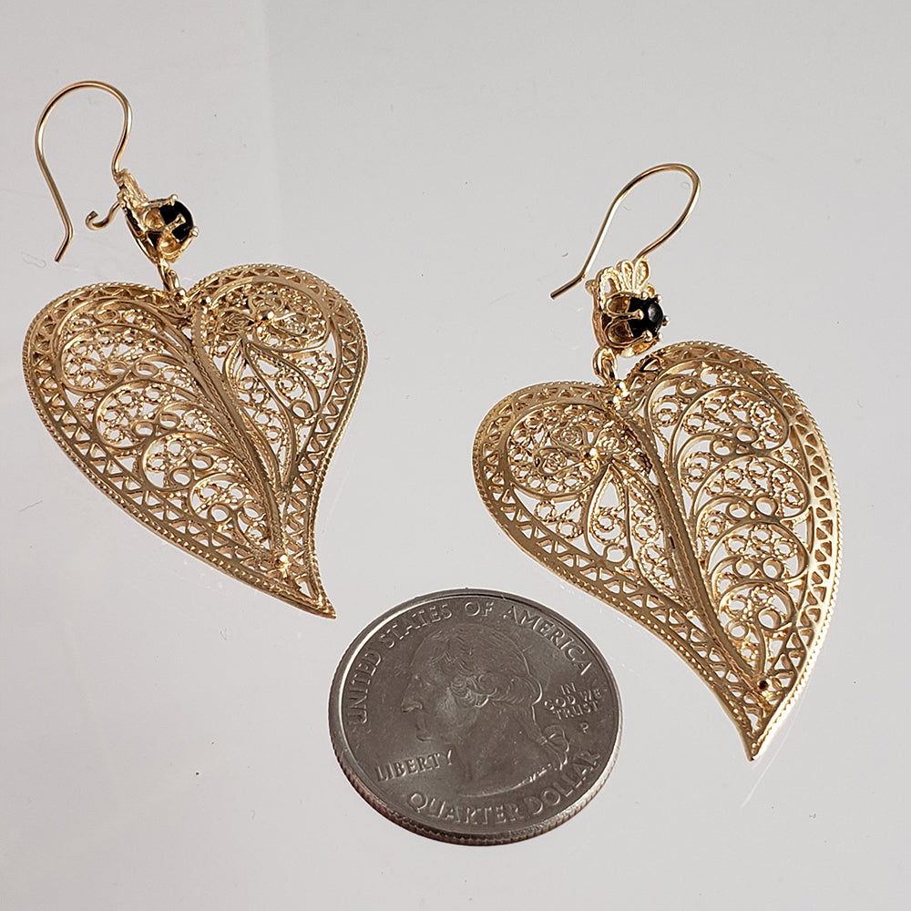 Heart Shaped Filigree Earrings