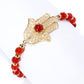 18K Gold Plated Carnelian Hamsa Bracelet