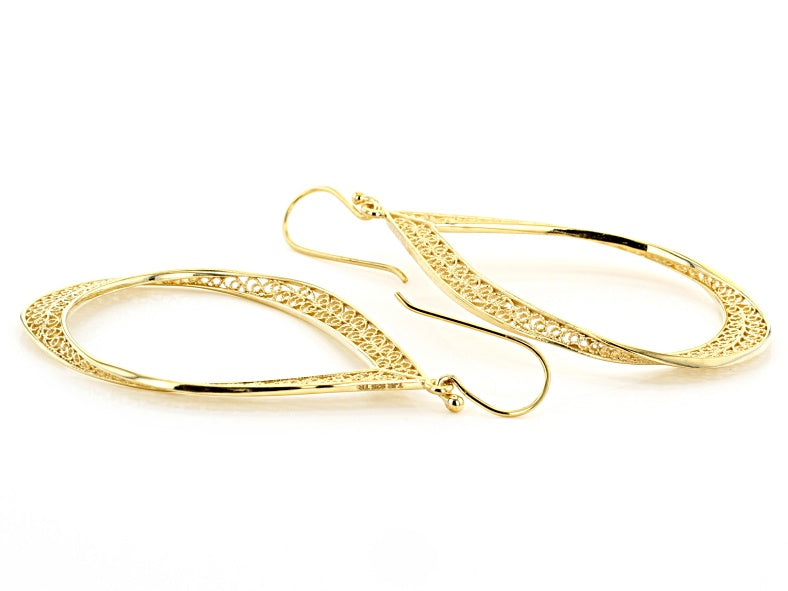 Large Filigree Ribbon Drop Earrings