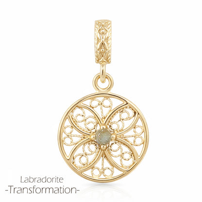 Round Filigree Gemstone Pendant