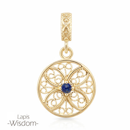 Round Filigree Gemstone Pendant