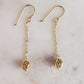 Aesthetic Long Chain Filigree Bead Drop Gold Earrings