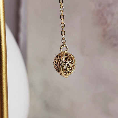 Filigree Drop Ball Long Threader Earrings - TurkishBling