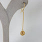 Aesthetic Long Chain Filigree Bead Drop Gold Earrings