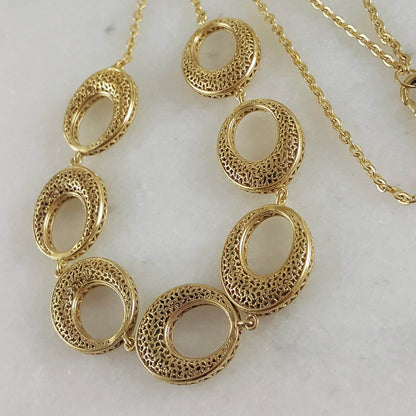 Crescent Moon Gold filigree Necklace with lobster clasp - TurkishBling