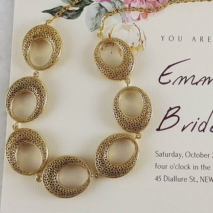 Crescent Moon Gold filigree Necklace with lobster clasp - TurkishBling