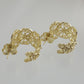 Butterfly Filigree Hoop Earrings - Gold over Sterling Silver