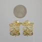 Butterfly Filigree Hoop Earrings - Gold over Sterling Silver