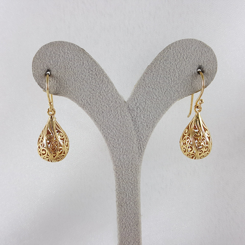 Alluring Gold Teardrop Nightingale Earrings