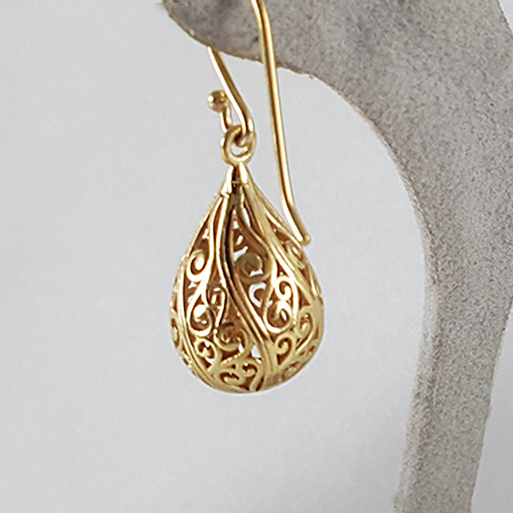 Alluring Gold Teardrop Nightingale Earrings