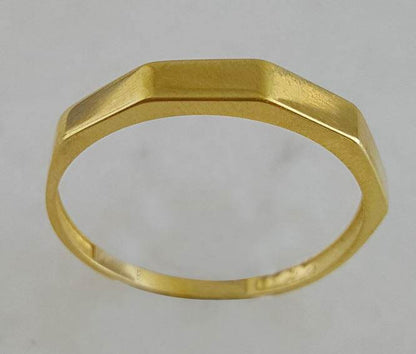Facetted Narrow Bolt Gold Ring - 10k-14k-18k - TurkishBling