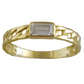 Gold Ring Cuban Link with Cubic Zircon - 10k,14k,18k