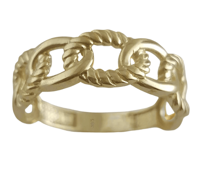 Braided Cable Link Gold Ring - 10k,14k,18k - TurkishBling