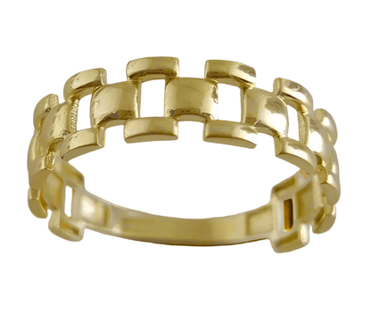 Panther Link Gold Ring - 18k, 14k, 10k - TurkishBling
