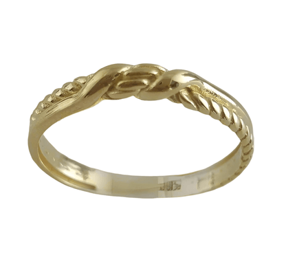 Twisted Double Band Gold Ring - 10k,14k,18k - TurkishBling