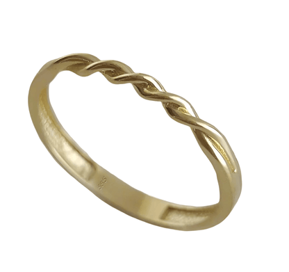 Minimalist Twist Gold Ring - 10k,14k,18k - TurkishBling