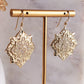 Filigree Geometric Oriental Design Gold Earrings