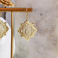 Filigree Geometric Oriental Design Gold Earrings