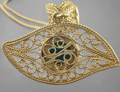 Evil Eye Turquoise Filigree Pendant - TurkishBling