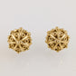Ornate Sphere Stud Earrings with Floral Filigree Detail