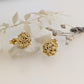 Ornate Sphere Stud Earrings with Floral Filigree Detail