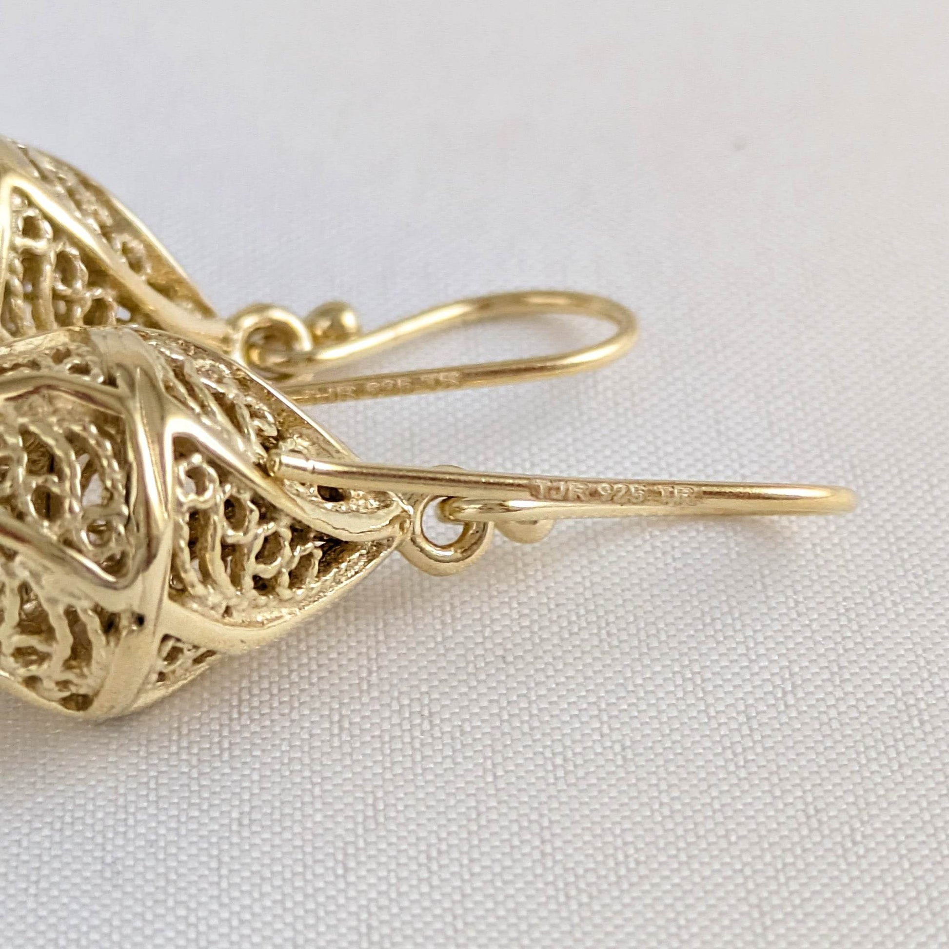 Mesmerizing Gold Nightingale Drop Earrings - TurkishBling