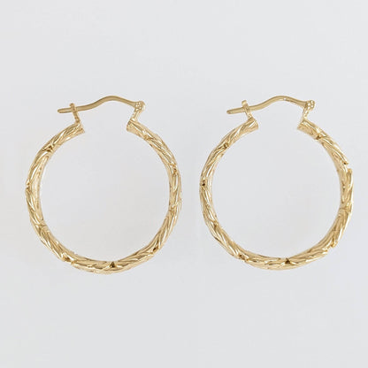 Byzantine Hoop Earrings with Woven Detail - TurkishBling