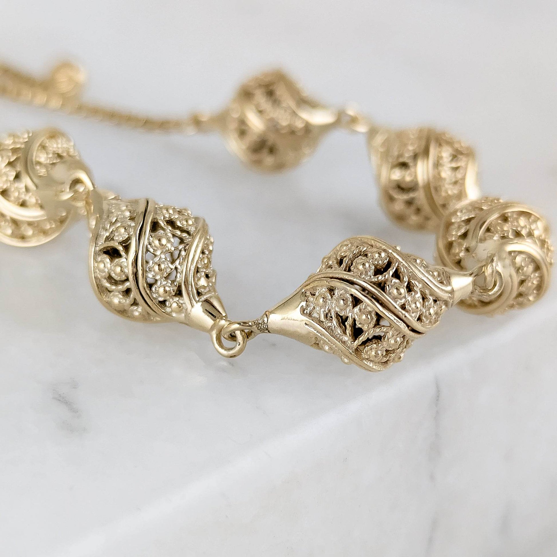 Turkish Nightingale Dimensional Filigree Bolo Bracelet with Slide Clasp - TurkishBling